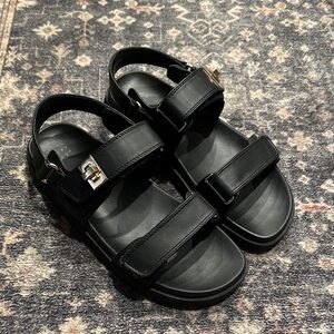 A new day sandals black gold dad sandals 9.5